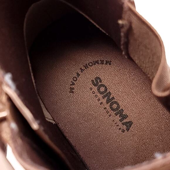 Sonoma Boots Size 8.5 Goods For Life Cognac Zip Up Boot Bootie Fall Womens Shoe - Picture 12 of 12